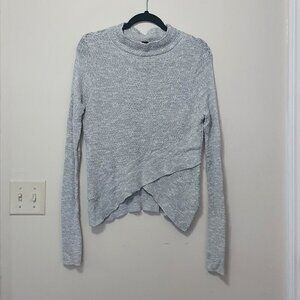 Free People Blended Linen Asymmetrical Knitted Pullover